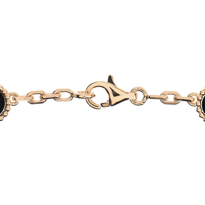 Van Cleef & Arpels 18K Yellow Gold Black Onyx 10 Motifs Vintage Alhambra Necklace 7 of 8