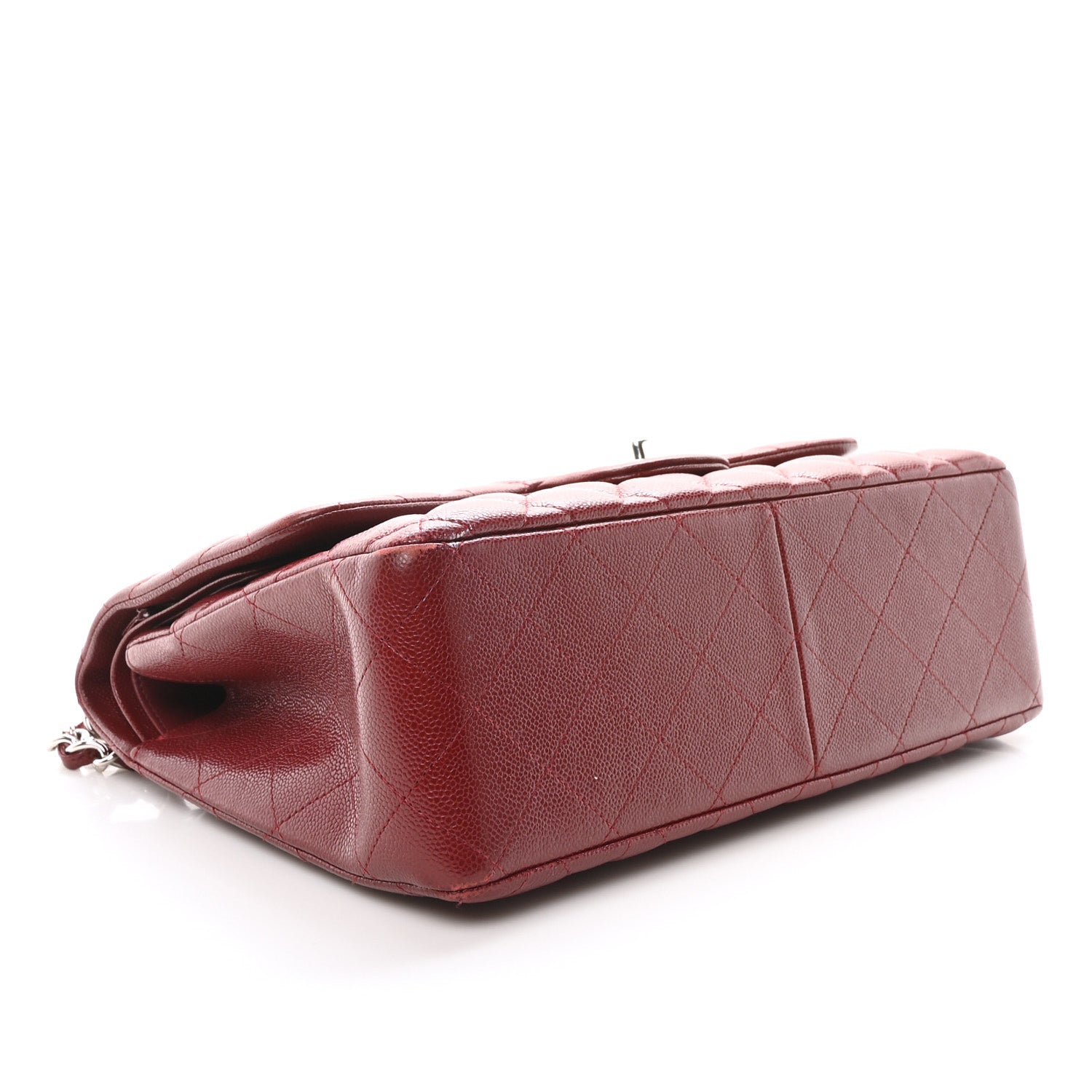 Chanel Caviar Quilted Jumbo Double Flap Burgundy 4 of 10