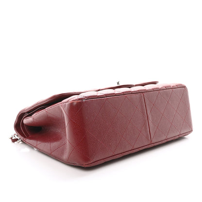 Chanel Caviar Quilted Jumbo Double Flap Burgundy 4 of 10
