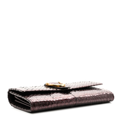 Gucci Metallic Snakeskin Soft Stirrup Wallet Brown 4 of 8