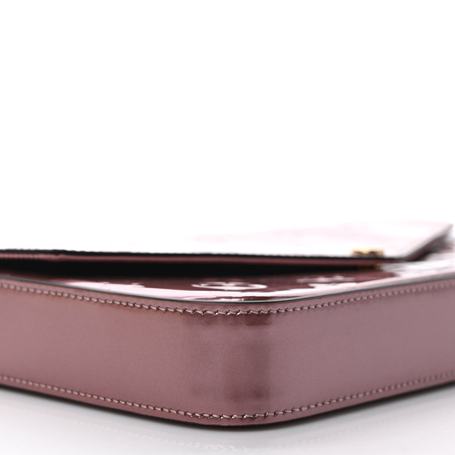 Vernis Pochette Felicie Chain Wallet Metallic Pale Pink