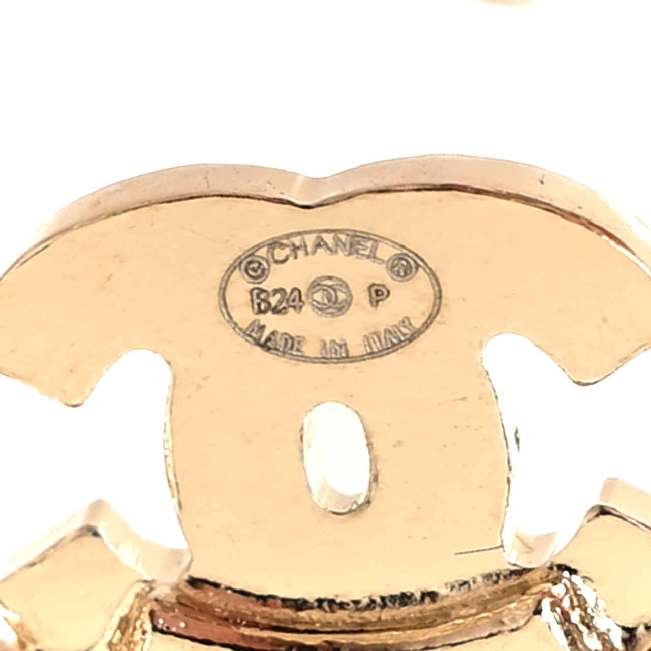 Chanel Metal Crystal CC Rope Hoop Earrings Gold 4 of 5