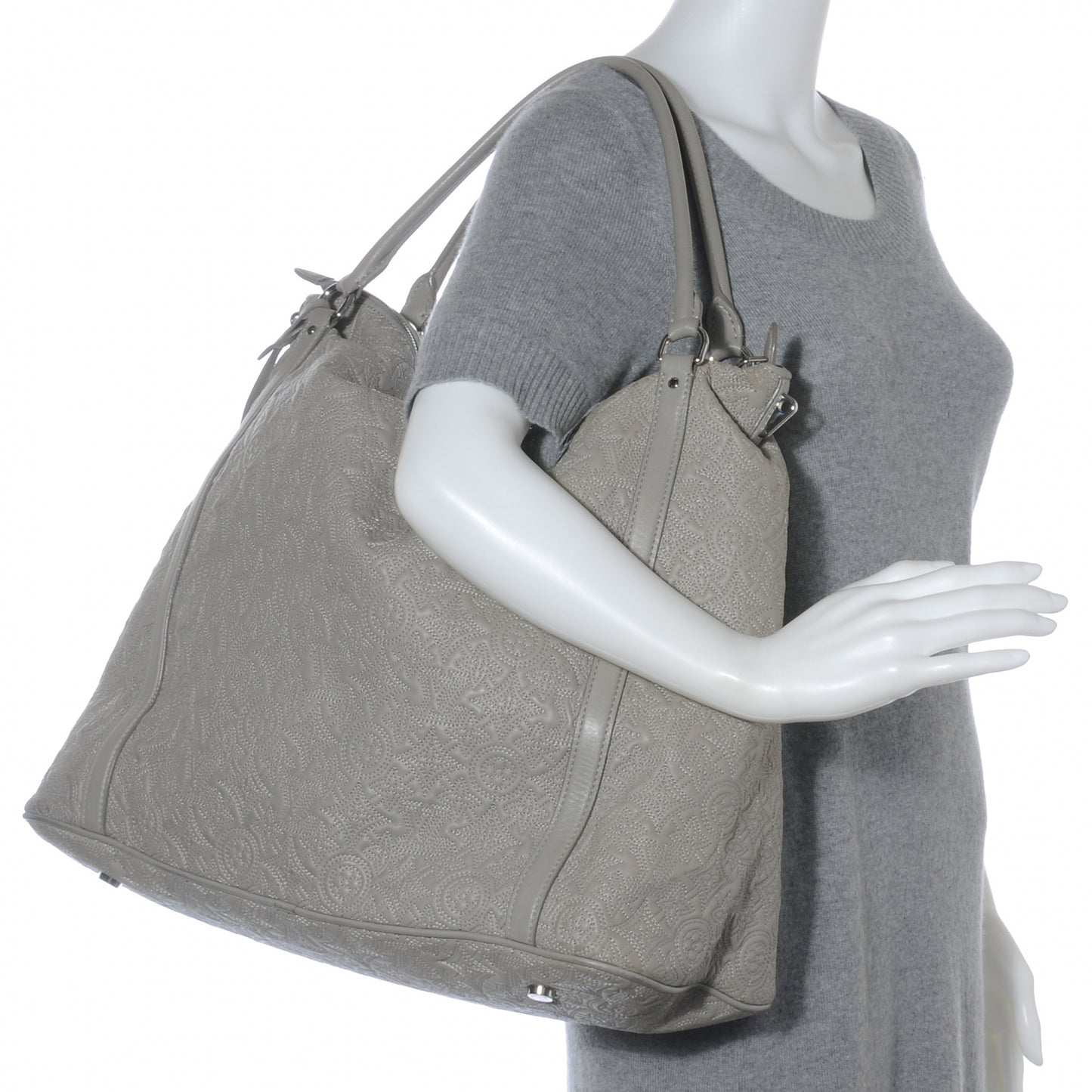 Monogram Lambskin Antheia IXIA GM Gris Clair