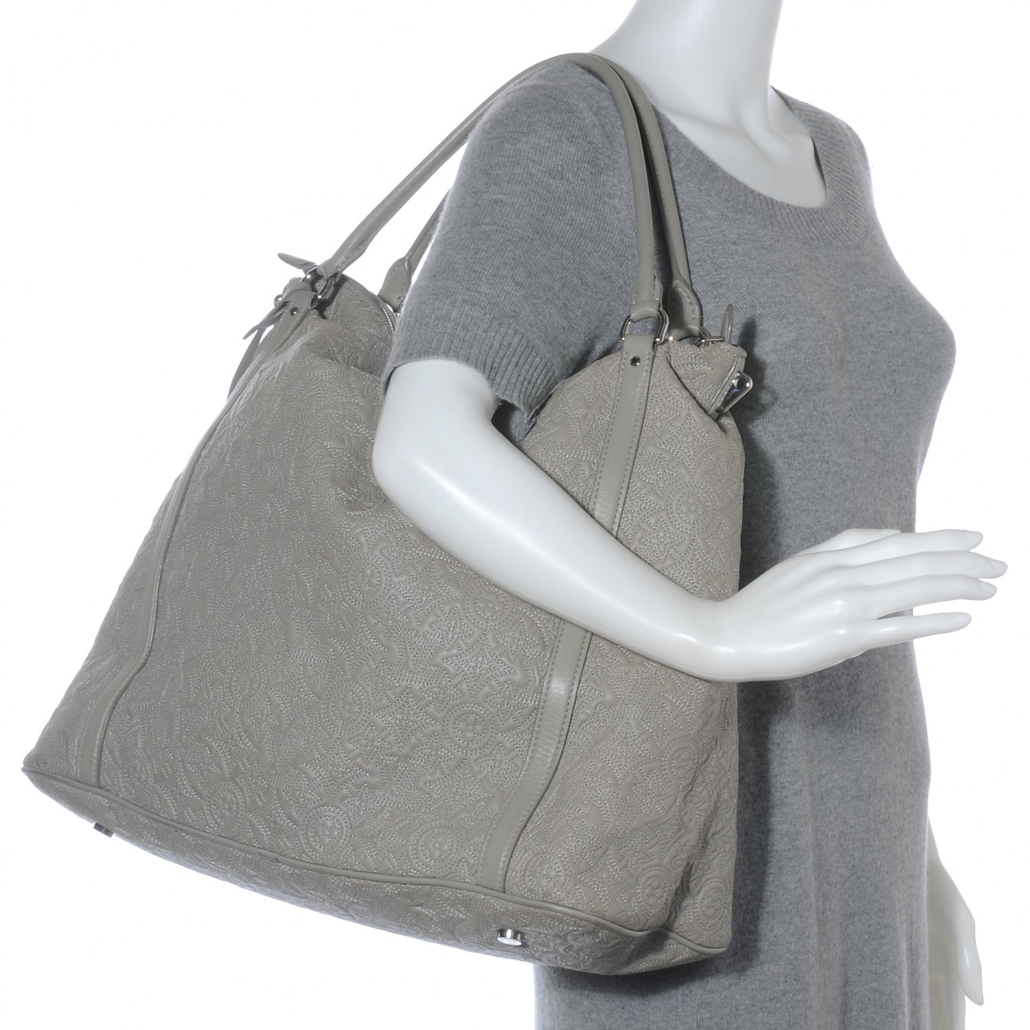 Louis Vuitton Monogram Lambskin Antheia IXIA GM Gris Clair 2 of 7
