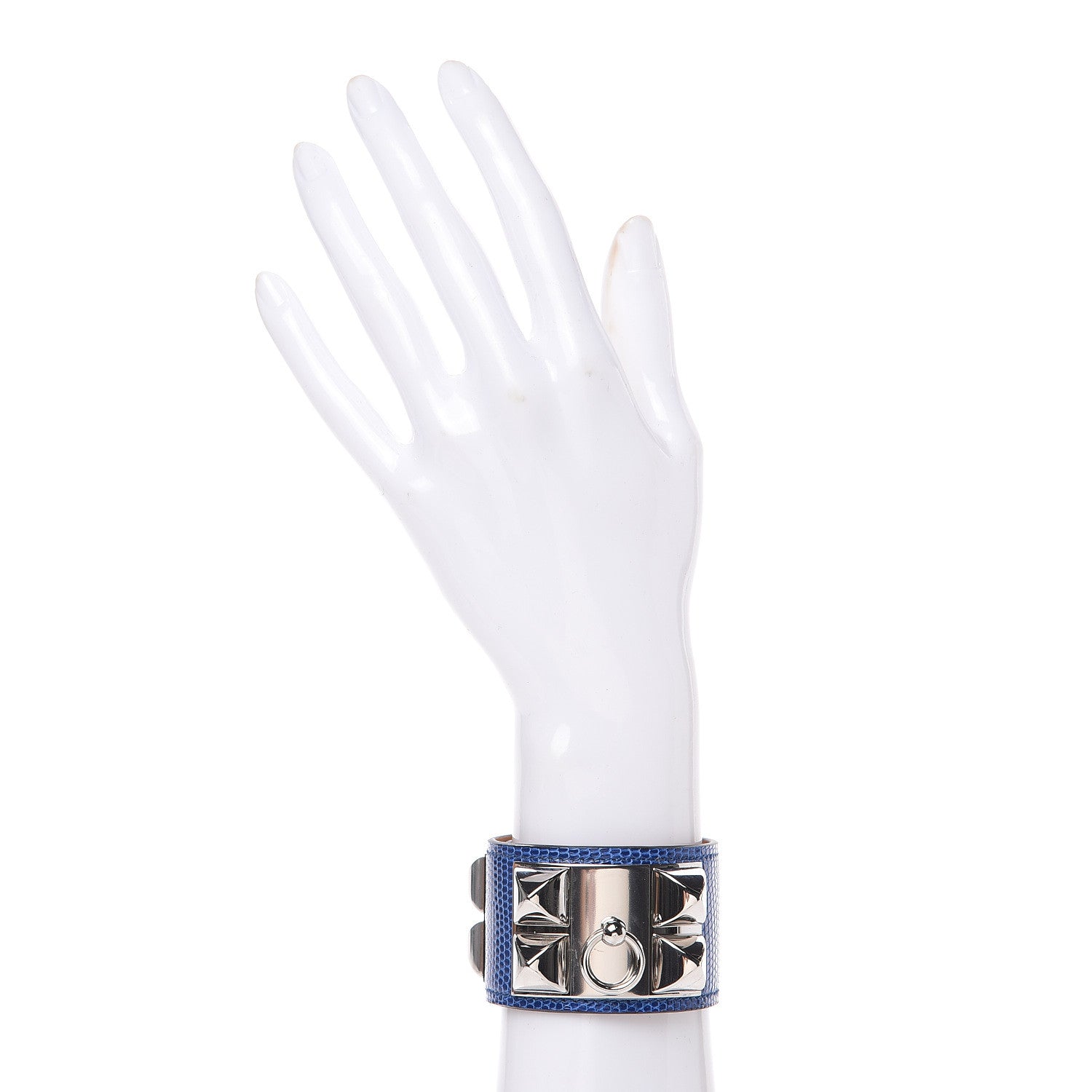 Hermes Lizard Collier De Chien CDC Bracelet T2 Bleu Saphir 2 of 6