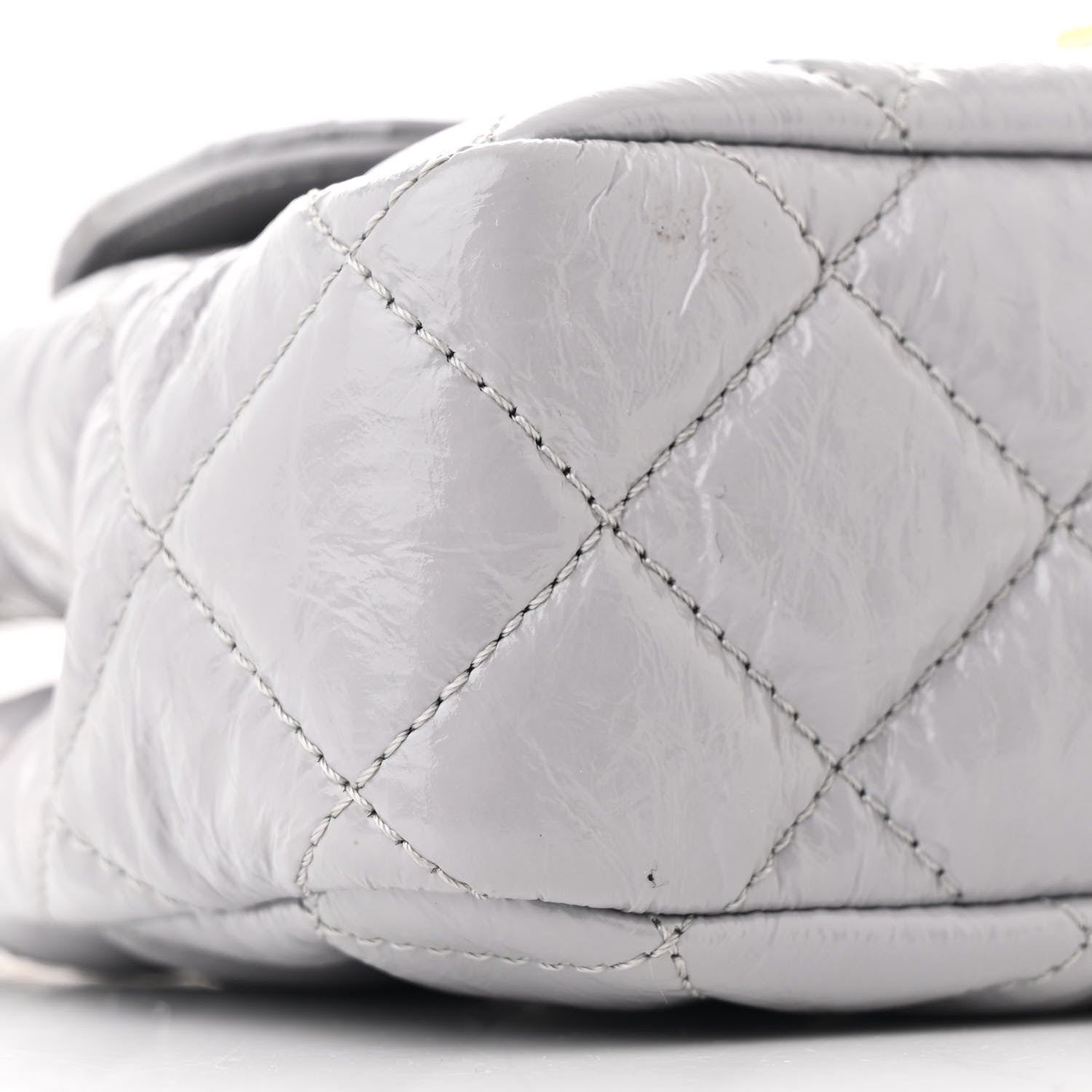 Chanel Shiny Crumpled Calfskin Quilted Small Wavy CC Hobo Grey 9 of 10