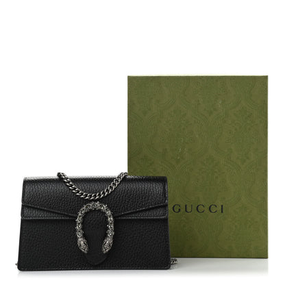 Gucci Calfskin Super Mini Dionysus Shoulder Bag Black 9 of 11