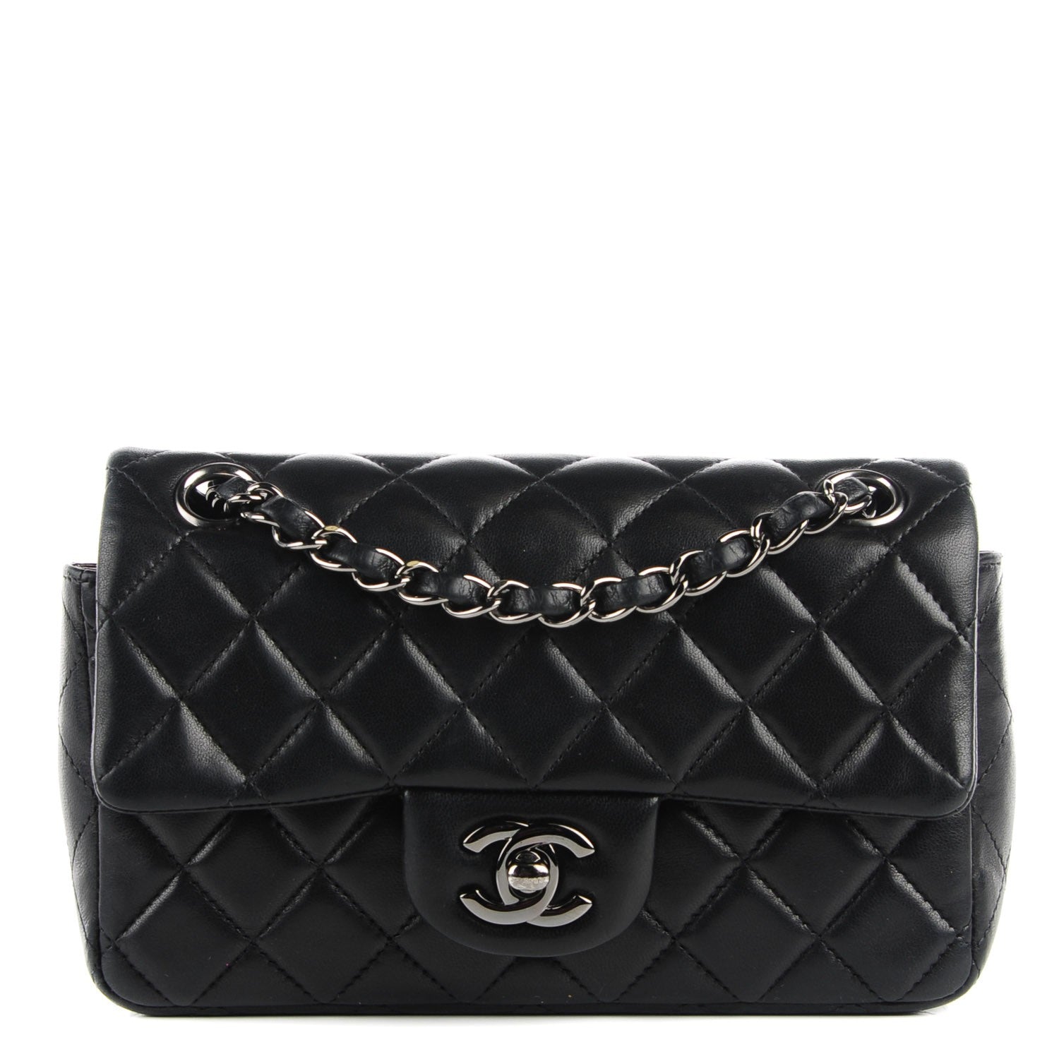 Chanel Lambskin Quilted Mini Rectangular Flap Black 1 of 9