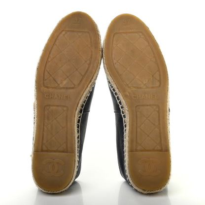 Chanel Lambskin CC Espadrilles 37 Navy Blue 5 of 12