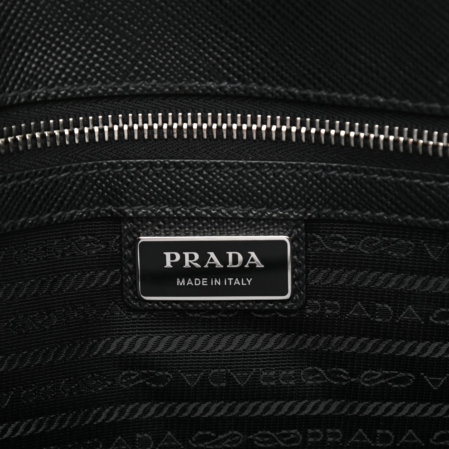 Prada Saffiano Cuir Triangle Logo Embossed Vertical Tote Black 6 of 12