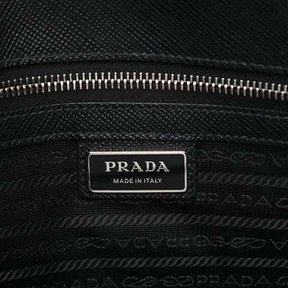 Prada Saffiano Cuir Triangle Logo Embossed Vertical Tote Black 6 of 12