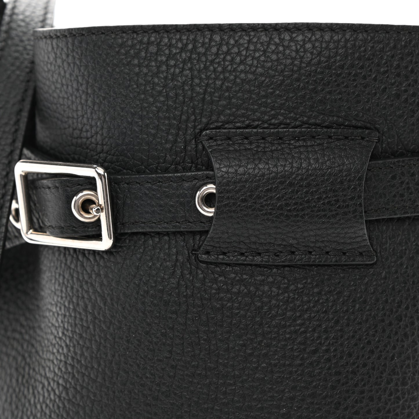 Grained Calfskin Nano Big Bag Bucket Black