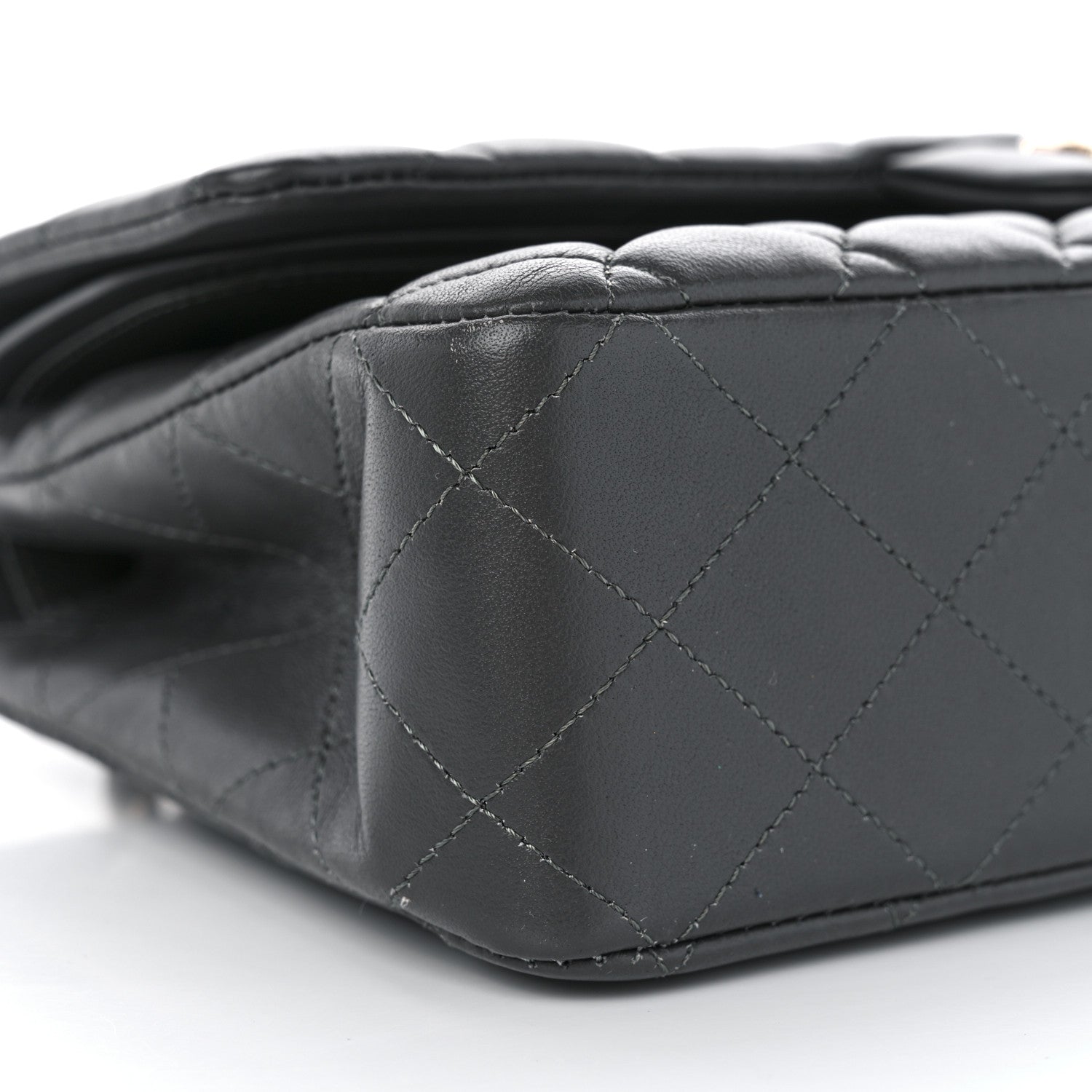 Chanel Lambskin Quilted Medium Double Flap Dark Grey 9 of 11