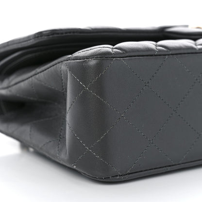 Chanel Lambskin Quilted Medium Double Flap Dark Grey 9 of 11