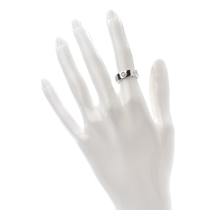 Cartier 18K White Gold 3 Diamond 5.5mm LOVE Ring 48 4.5 2 of 4