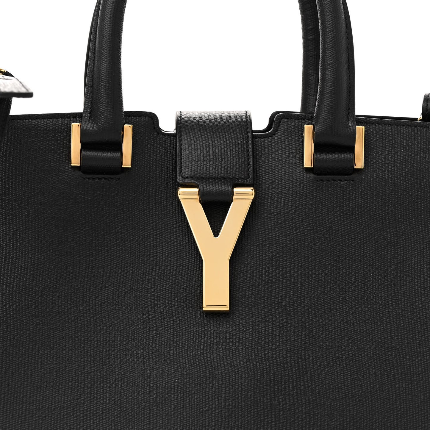 Textured Calfskin Small Classic Y Cabas Black