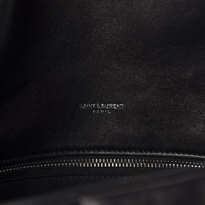 Saint Laurent Lambskin Quilted Medium Loulou Puffer Monogram Chain Satchel Black 9 of 11