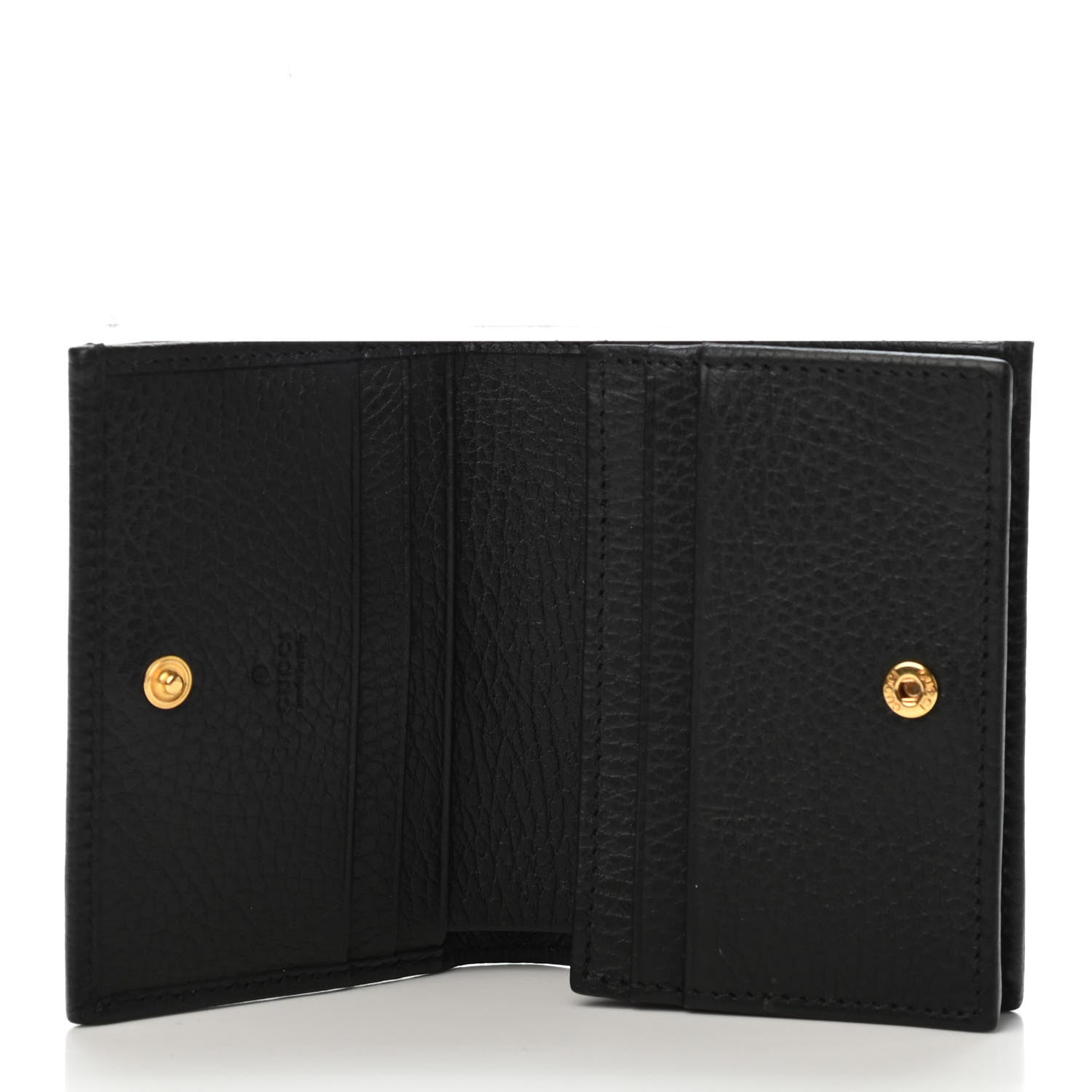 Gucci Pebbled Calfskin GG Marmont Card Case Black 4 of 4