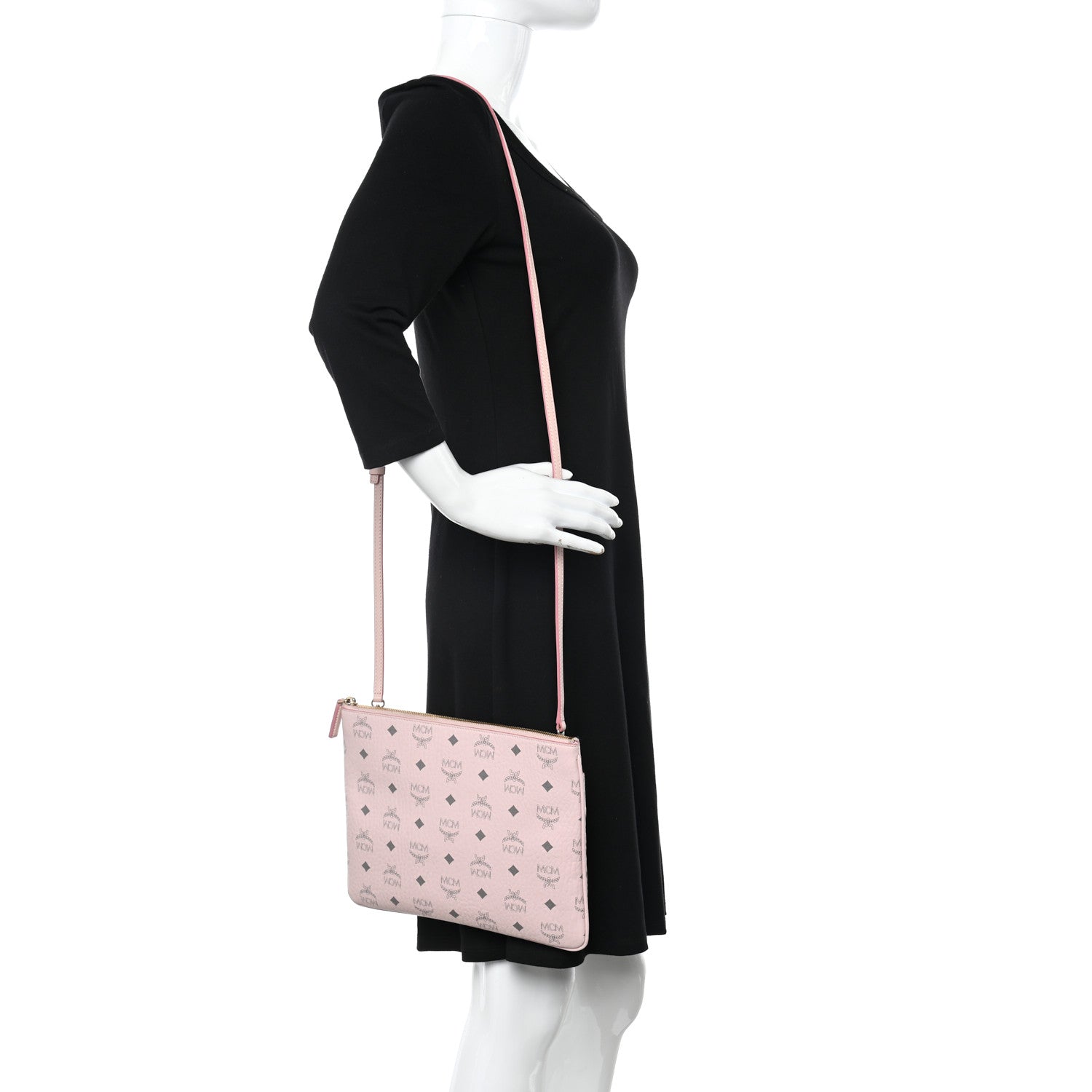 MCM Visetos Medium Crossbody Pouch Soft Pink 2 of 9