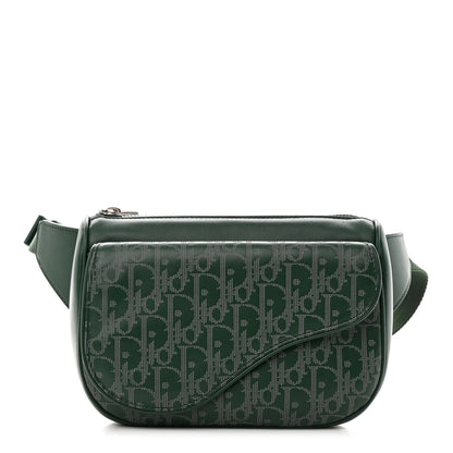Christian Dior Galaxy Calfskin Oblique World Tour Saddle Belt Bag Green 1 of 11