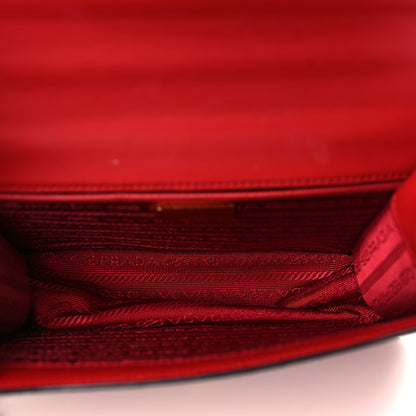 Prada Saffiano Soft Calfskin Chain Crossbody Bag Fuoco 4 of 7