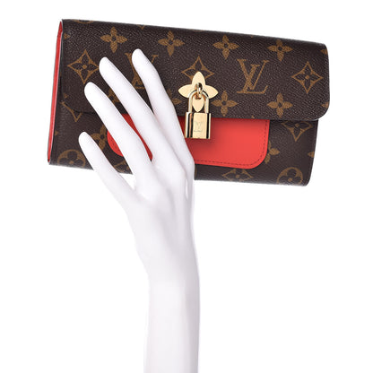 Louis Vuitton Monogram Flower Lock Long Wallet Coquelicot 2 of 8