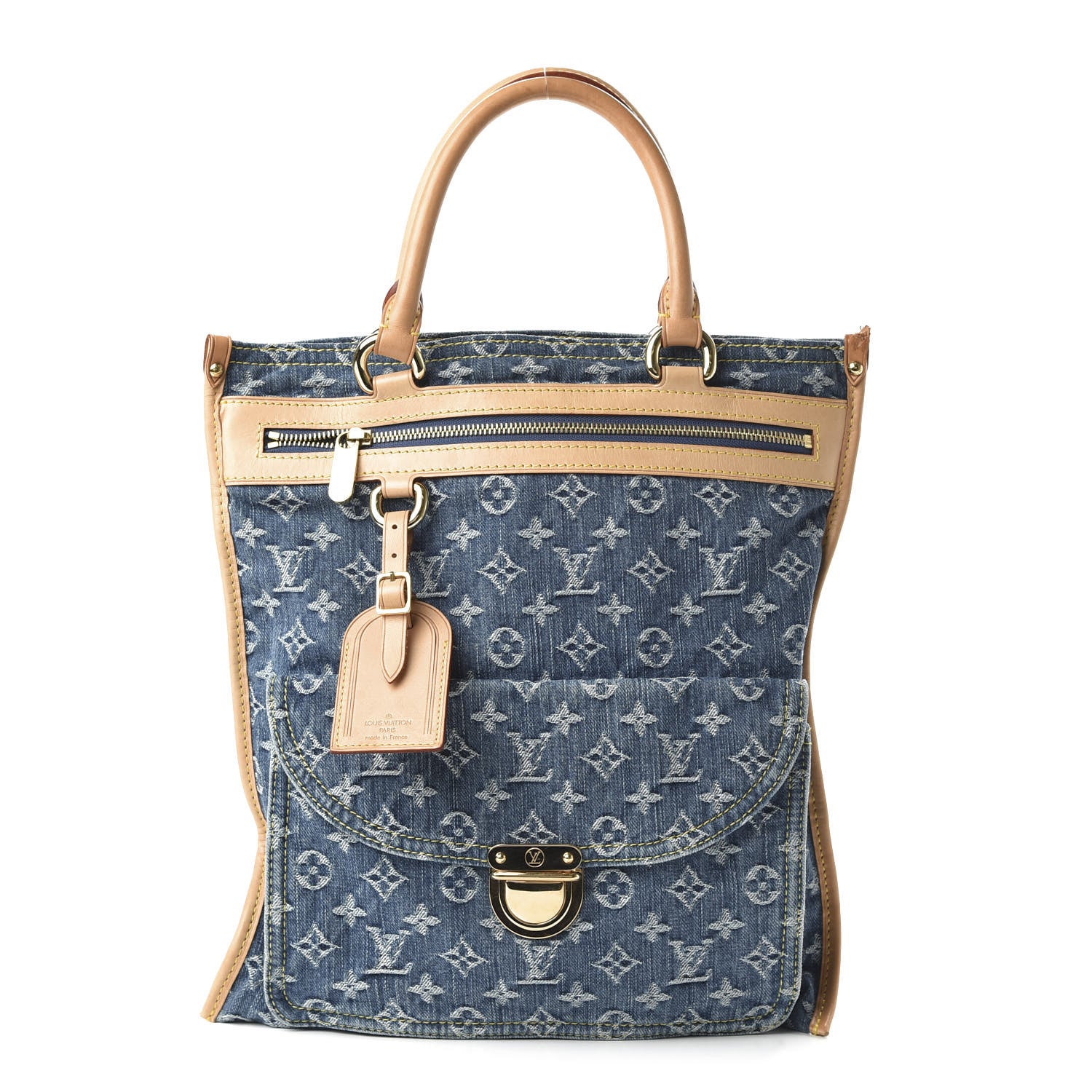 Louis Vuitton Monogram Denim Sac Plat Blue 1 of 10