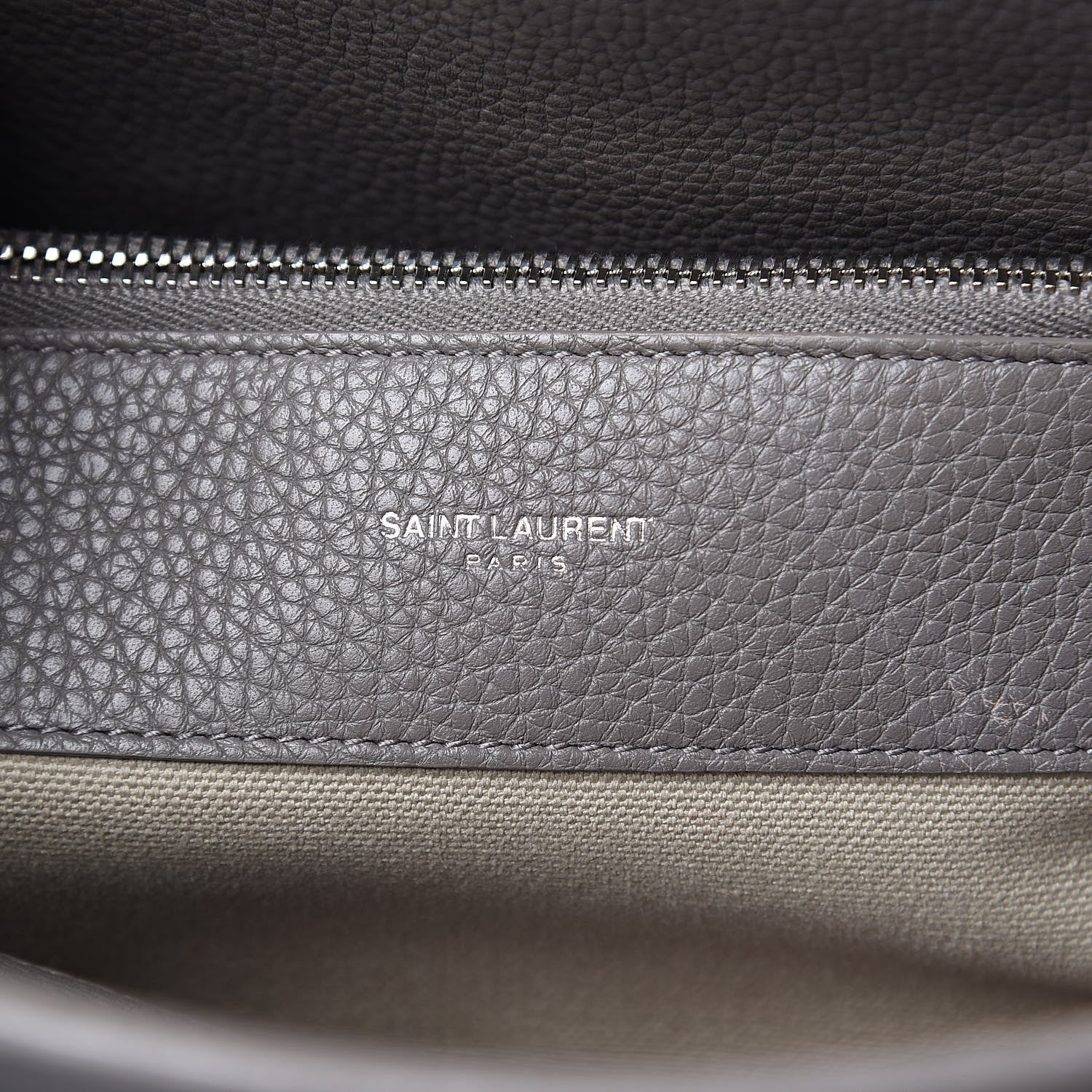 Saint Laurent Grained Calfskin Small Supple Sac De Jour Mouse Grey 7 of 13