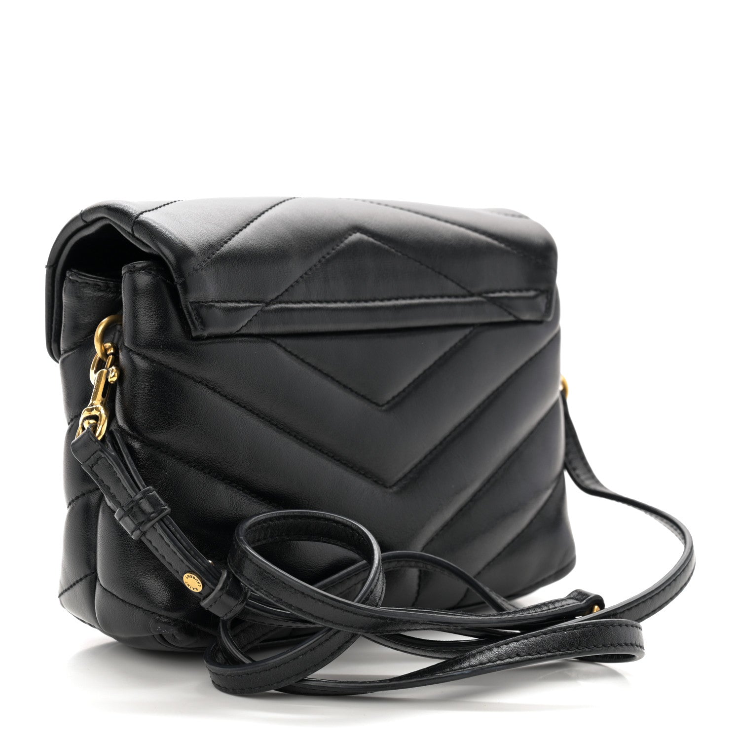 Saint Laurent Calfskin Y Quilted Monogram Toy Loulou Crossbody Bag Black 3 of 12