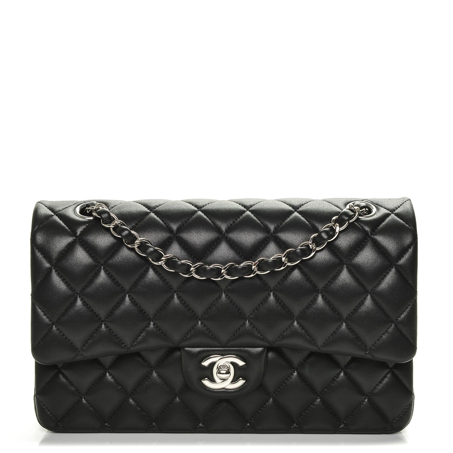 Chanel Lambskin Quilted Medium Double Flap Black 1 of 7