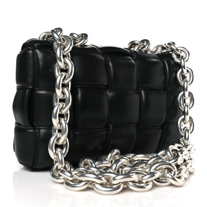 Bottega Veneta Lambskin Maxi Intrecciato Padded Chain Cassette Crossbody Bag Black 3 of 8