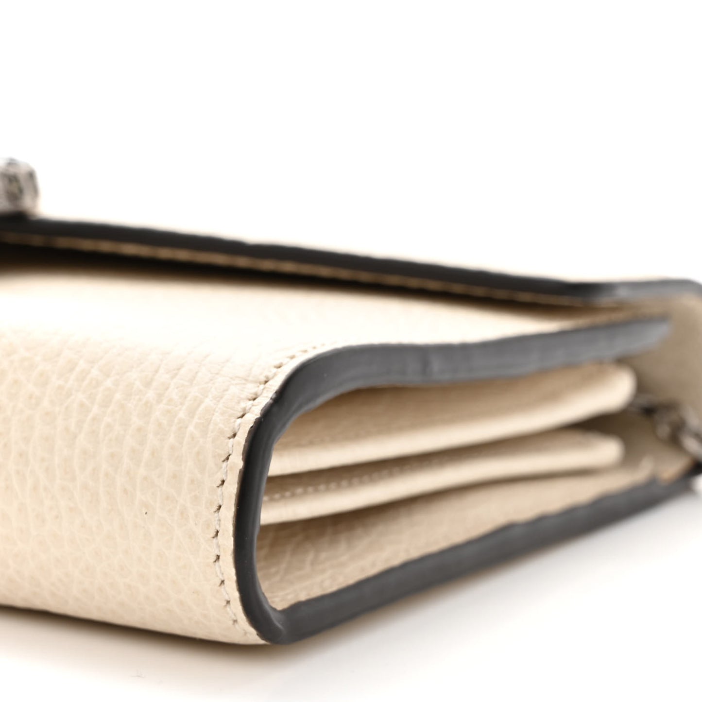 Dollar Calfskin Mini Dionysus Chain Wallet Mystic White