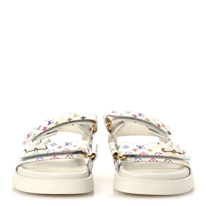 Louis Vuitton LV X TM Monogram Multicolor Sunset Flat Sandals 37 White 3 of 11