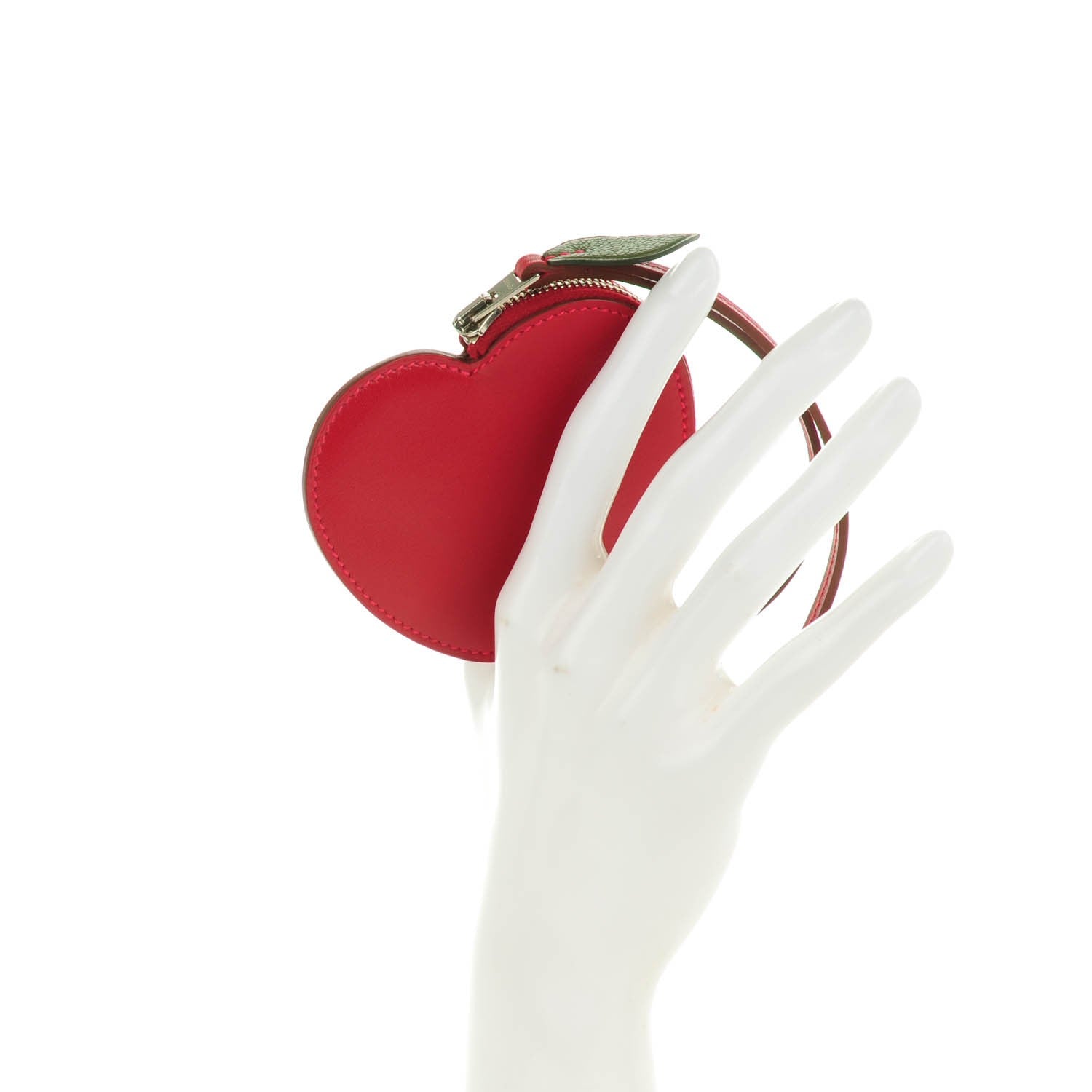 Hermes Tadelakt Tutti Frutti Pomme Coin Purse Wristlet Rouge Vif 2 of 8