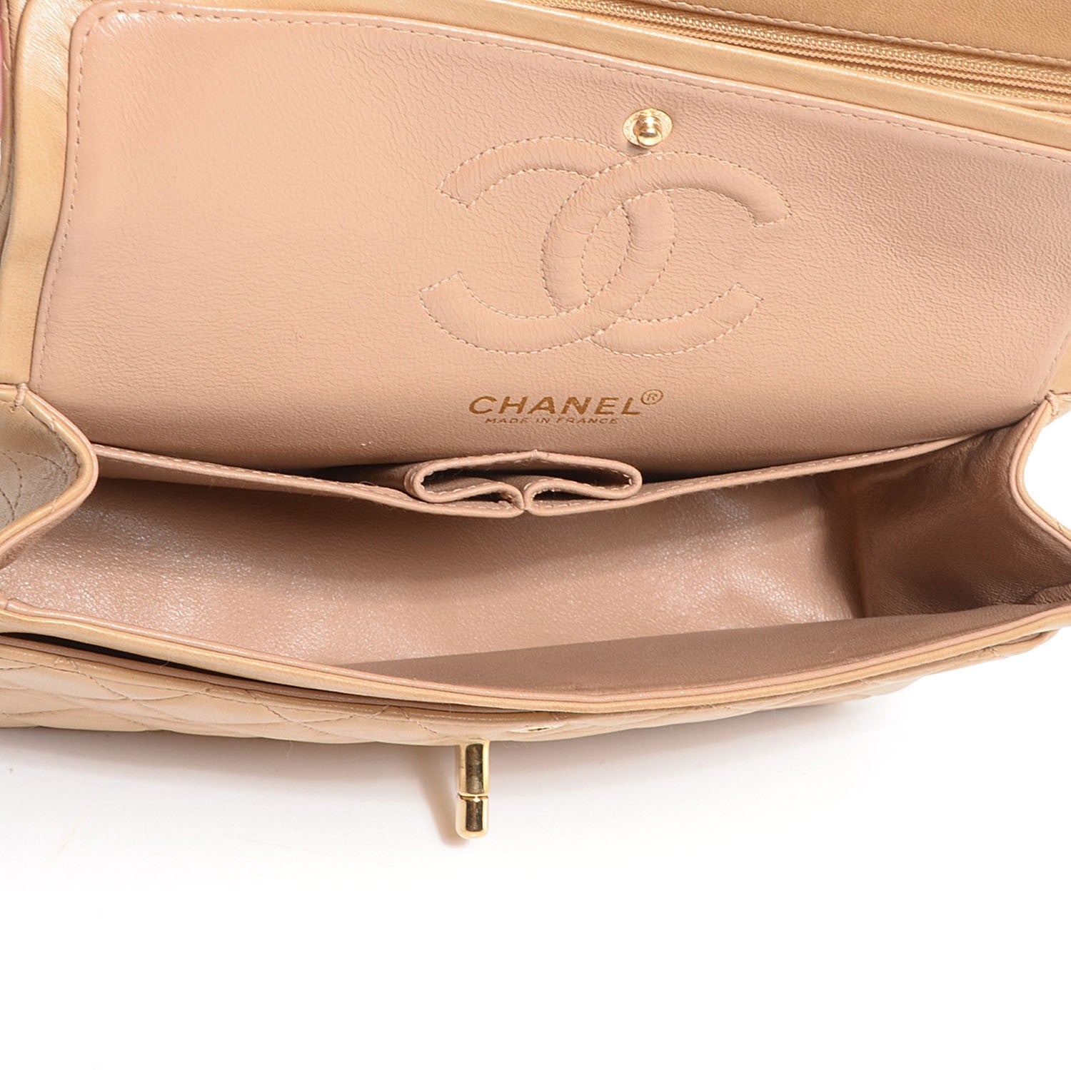 Chanel Lambskin Quilted Small Double Flap Beige 5 of 8