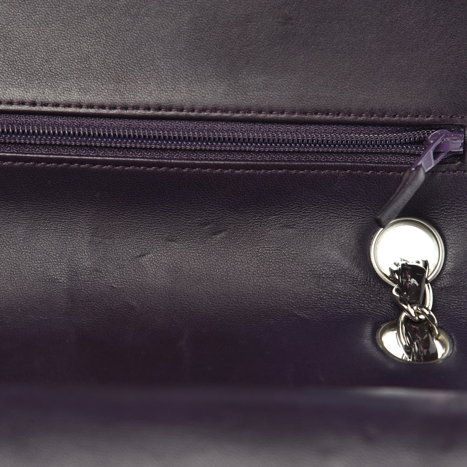 Chanel Patent Quilted Medium Double Flap Purple 11 of 14
