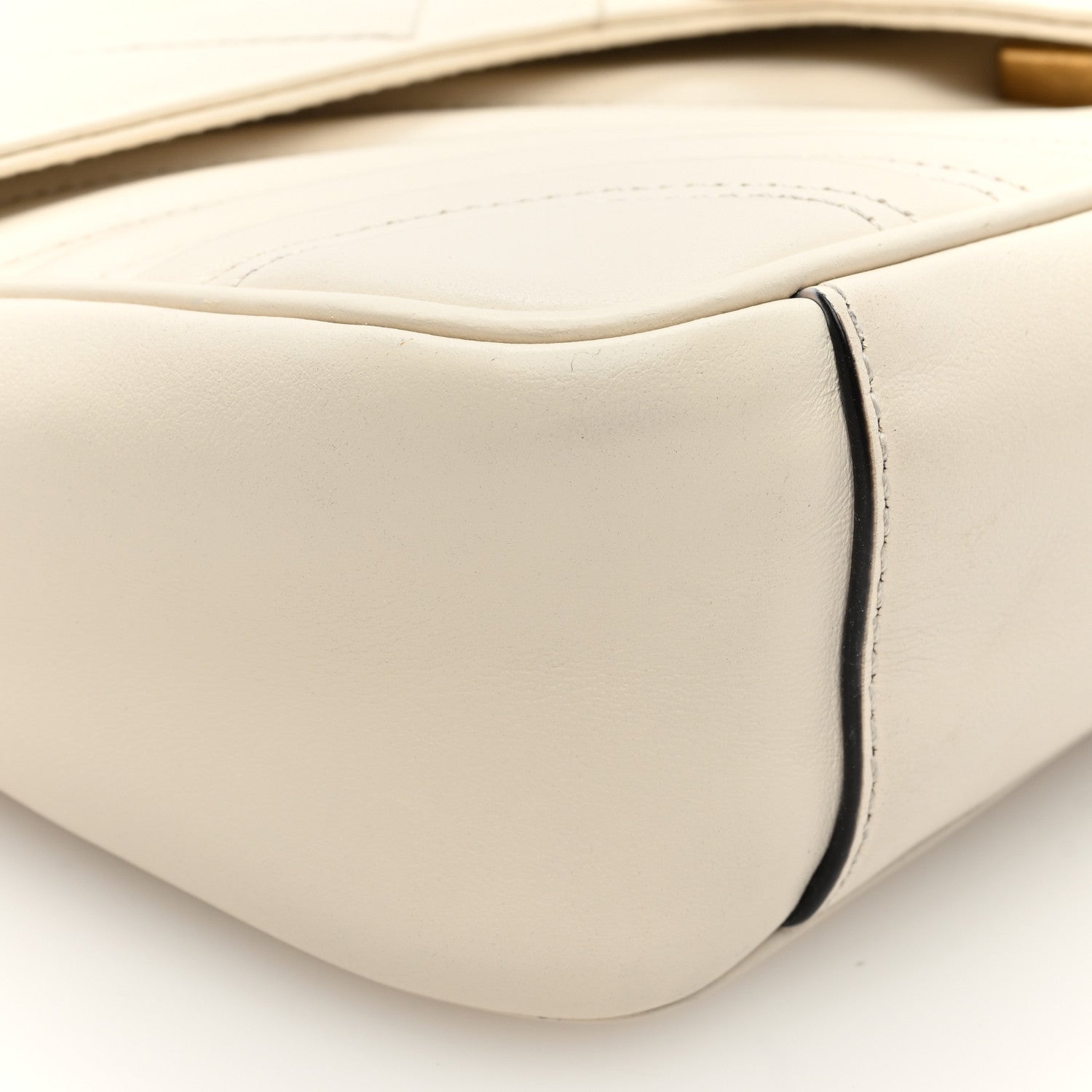 Gucci Calfskin Matelasse Small GG Marmont Shoulder Bag White 9 of 10