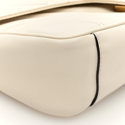 Gucci Calfskin Matelasse Small GG Marmont Shoulder Bag White 9 of 10