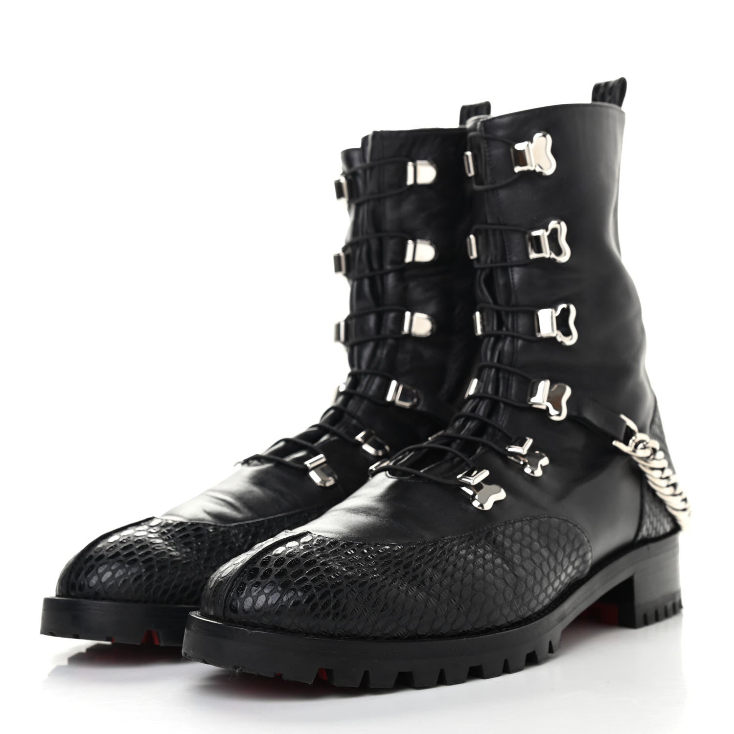 Christian Louboutin Calfskin Horse Guarda Flat Boot 40 Black 3 of 8