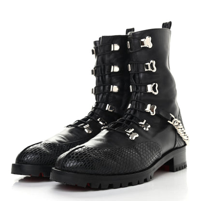 Christian Louboutin Calfskin Horse Guarda Flat Boot 40 Black 3 of 8