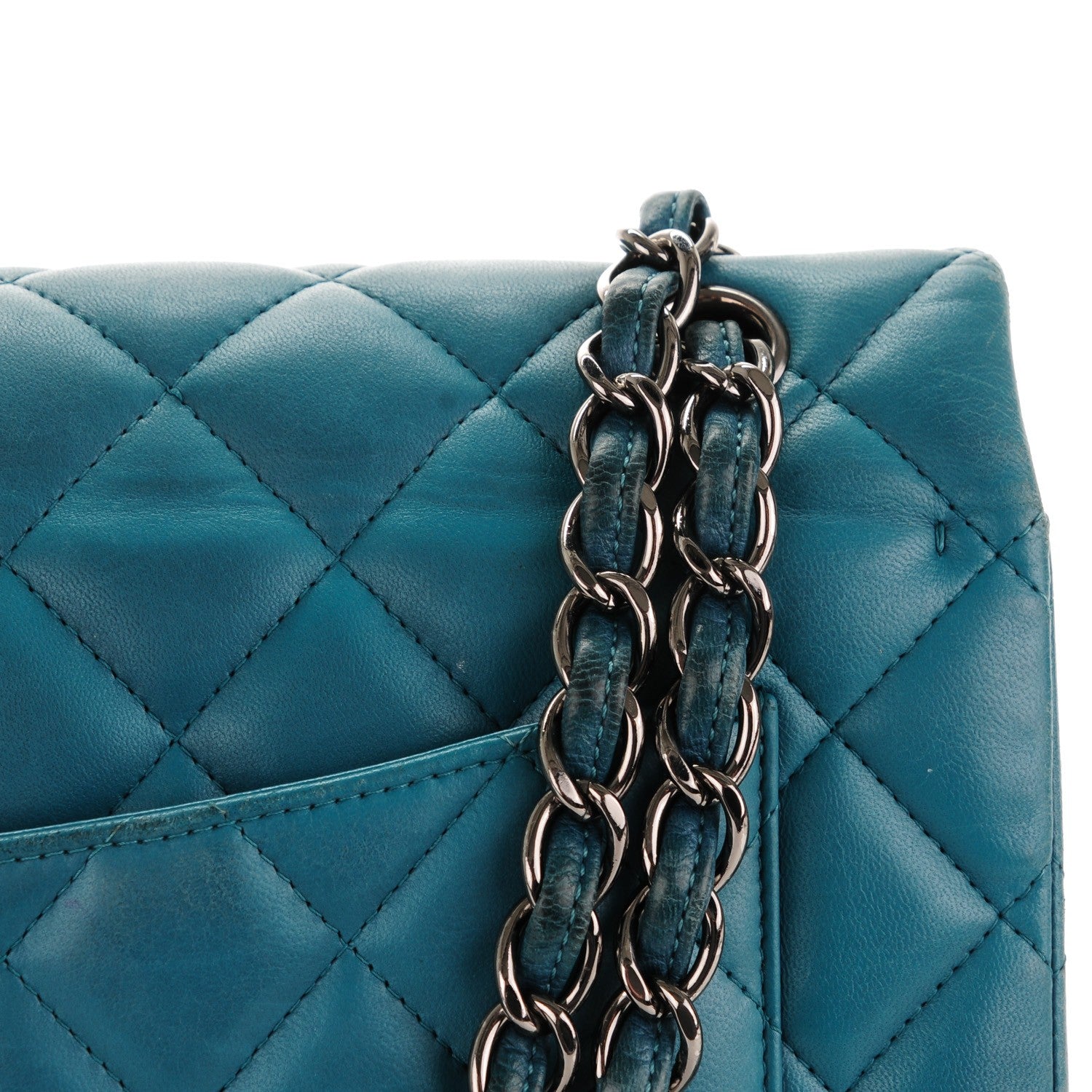 Chanel Lambskin Maxi Double Flap Turquoise 12 of 12