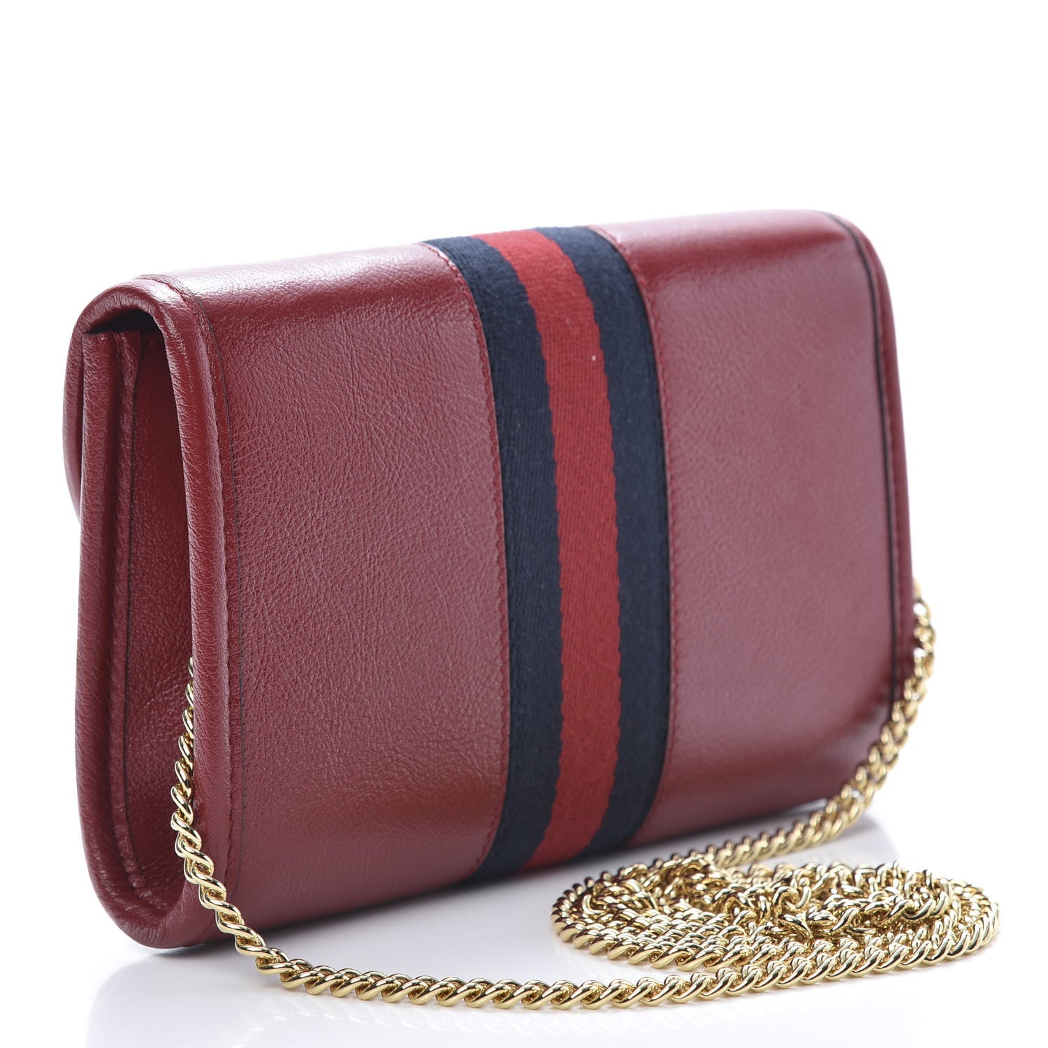 Gucci Textured Calfskin Web Mini Rajah Slim Flap Shoulder Bag Romantic Cherry 4 of 12