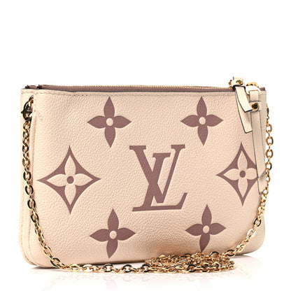 Louis Vuitton Empreinte Monogram Giant Double Zip Pochette Creme Bois De Rose 2 of 4