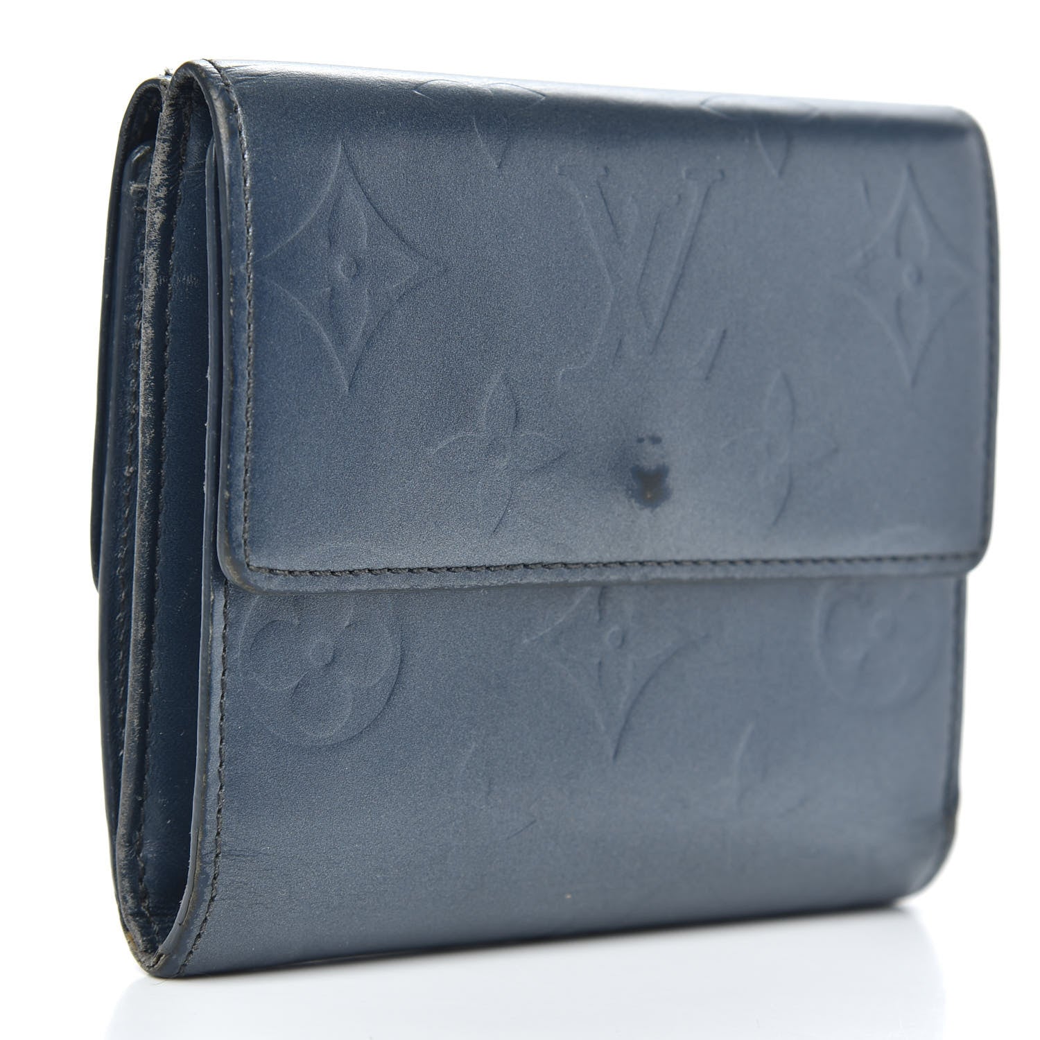 Louis Vuitton Mat Monogram Elise Wallet Blue 3 of 11