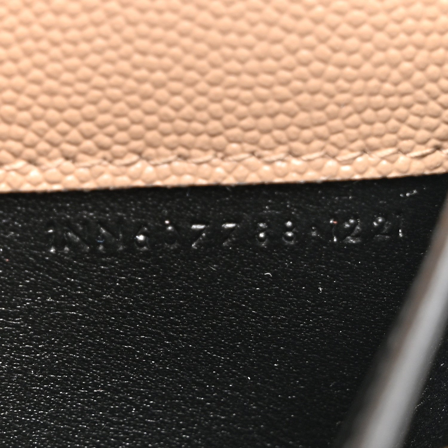 Saint Laurent Grain De Poudre Monogram Uptown Chain Wallet Dark Beige 8 of 15