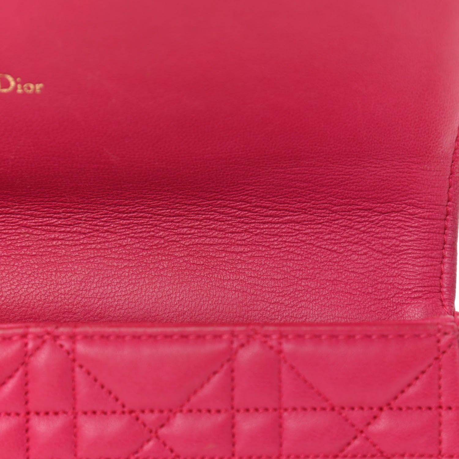 Christian Dior Lambskin Cannage Miss Dior Promenade Pouch Fuchsia 11 of 16