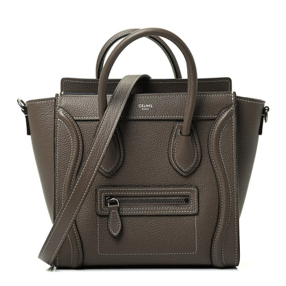 Celine Drummed Calfskin Nano Luggage Souris 1 of 4