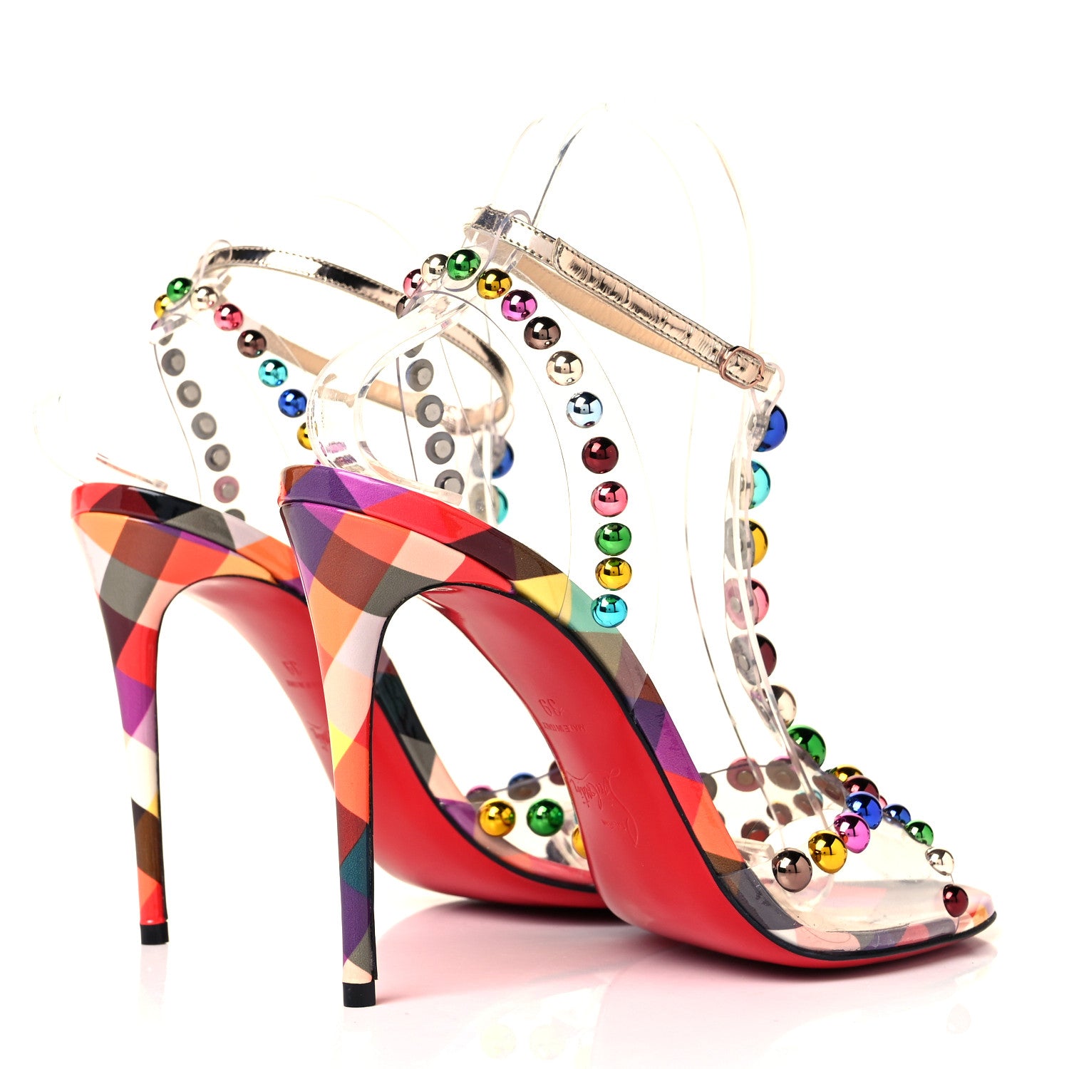 Christian Louboutin Patent PVC Faridaravie 100 Sandals 39 Multicolor 4 of 8