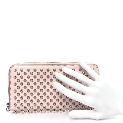 Christian Louboutin Calfskin Panettone Spiked Zip Around Wallet Light Pink 2 of 9