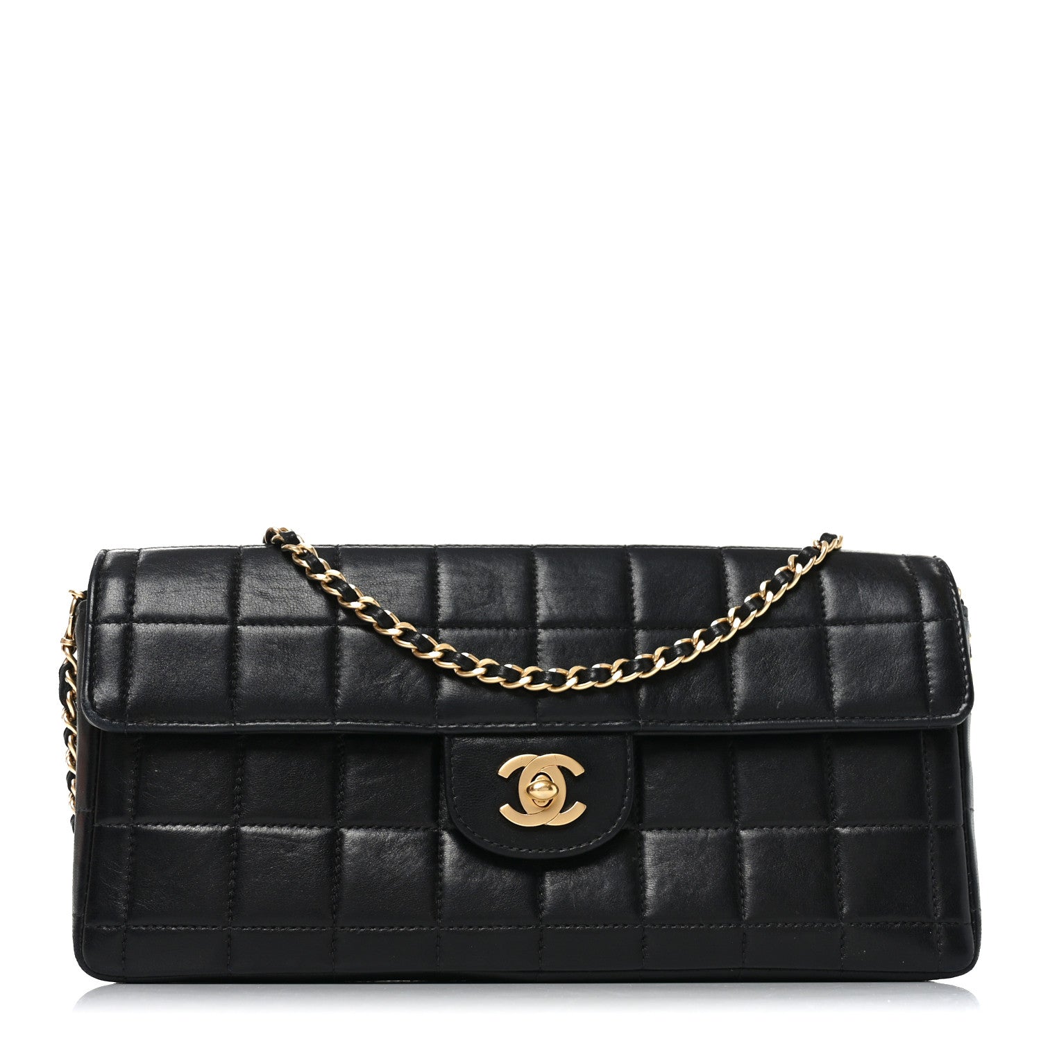 Chanel Lambskin East West Chocolate Bar Flap Black 1 of 10